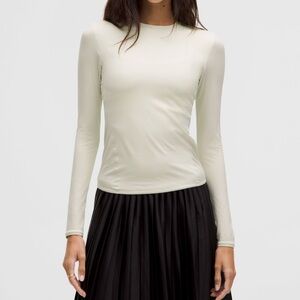 Lululemon Wondermost Ultra-soft Nulu crewneck long sleeve tee in Bone XS